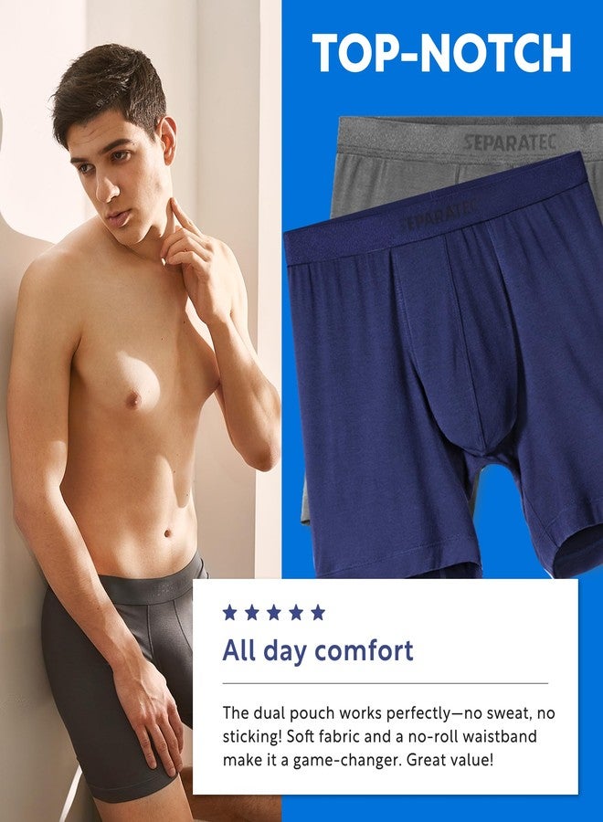 Separatec Mens Underwear with Pouch Moisture Wicking Rayon Made From Bamboo Underwear Men Breathable Boxer Briefs 3 or 6 Pack(M, Black/Dark Gray/Navy Blue) - Image 5